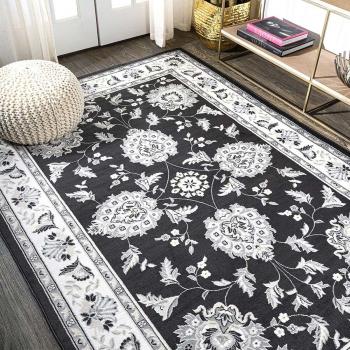 Simple Black-White Motif Area Rug Manufacturers in Mauritius